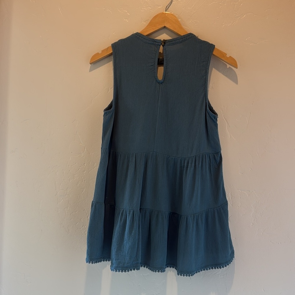 Knox Rose Dark Teal Blue Sleeveless Tiered Tank Size M - Picture 4 of 6